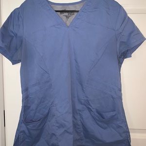 Large barco greys anatomy ceil blue scrub top